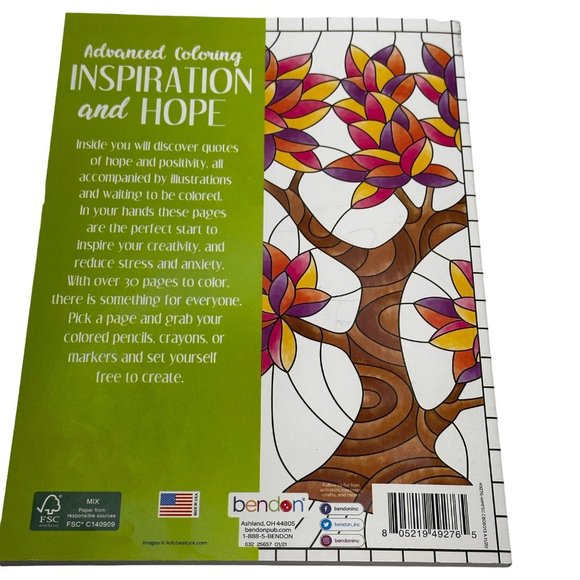 Bendon Adult Advanced Coloring Book Inspiration And Hope New - Picture 2 of 6